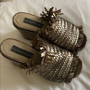 Pewter slide heel size 36